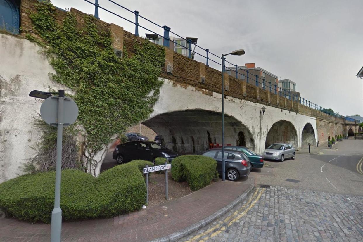 The stabbing took place on Island Row in Limehouse, east London: Google