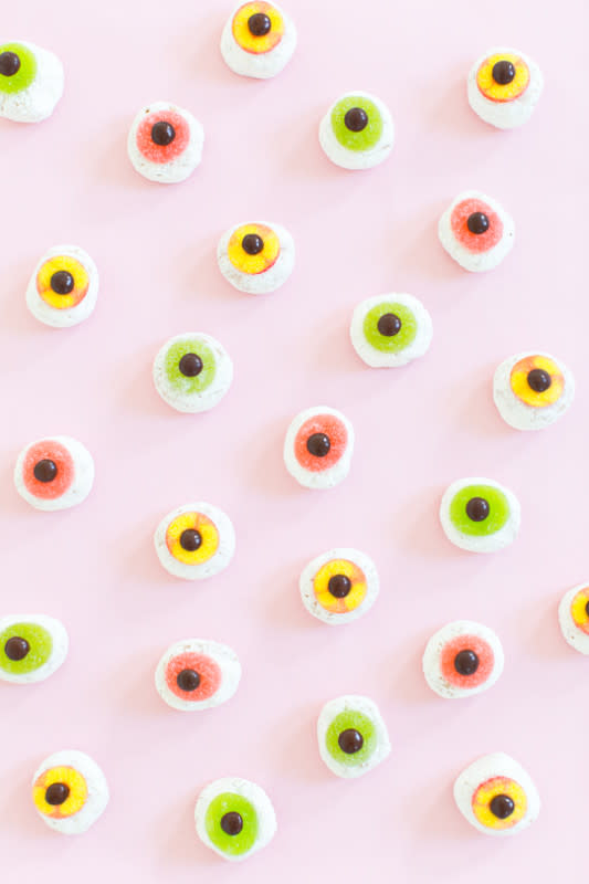 <p>Sugar and Cloth</p><p>Nothing says “I see you” more than this cute and fast snack recipe from <a href="https://sugarandcloth.com/diy-mini-monster-eyeball-donuts/" rel="nofollow noopener" target="_blank" data-ylk="slk:Sugar and Cloth;elm:context_link;itc:0;sec:content-canvas" class="link rapid-noclick-resp">Sugar and Cloth</a>!</p>