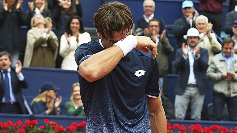 David Ferret leaves the court in tears. (Photo by Quality Sport Images/Getty Images)