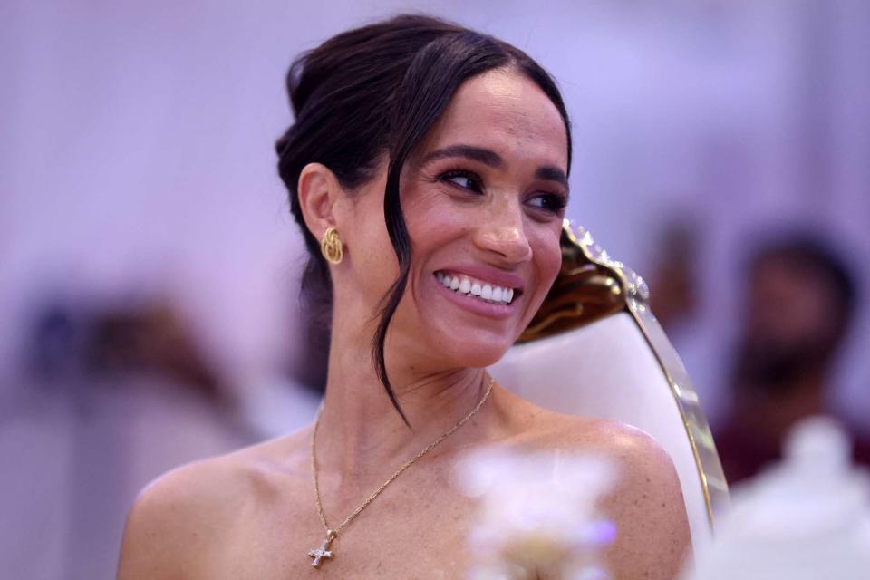 <p>KOLA SULAIMON/AFP via Getty</p> Meghan Markle at the Nigerian Defesce Headquarters in Abuja, Nigeria, on May 11, 2024.