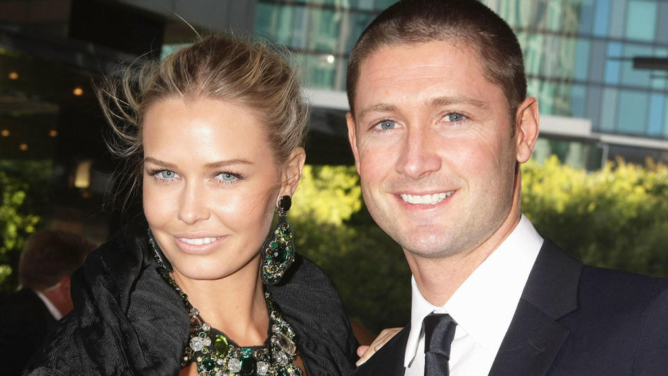 Pictured here, former Aussie sporting glamour couple Lara Bingle and Michael Clarke.