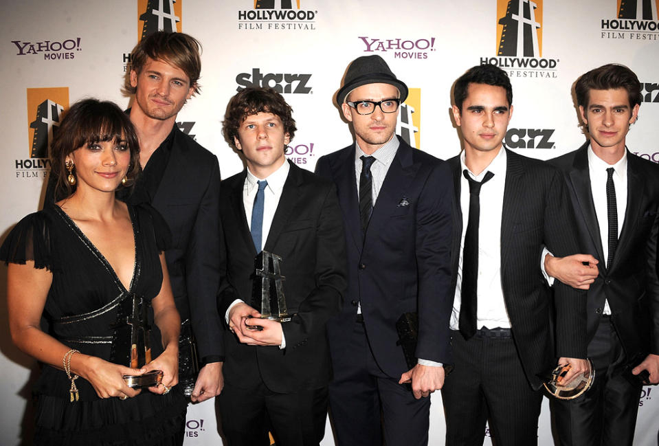 2010 Hollywood Awards Rashida Jones Josh Pence Jesse Eisenberg Justin Timberlake Max Minghella Andrew Garfield