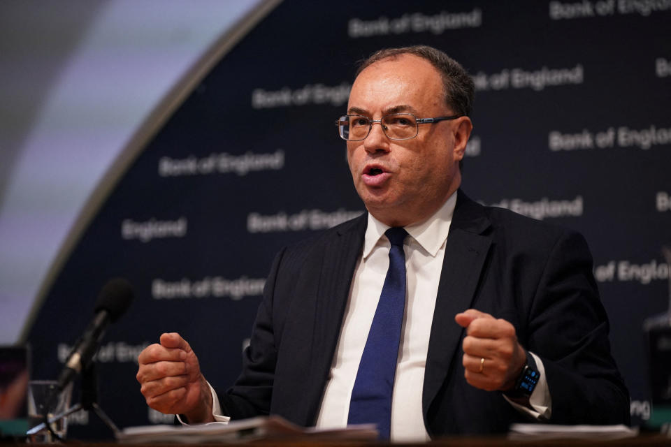 Governor of the Bank of England, Andrew Bailey. The central bank will decide on interest rates next week