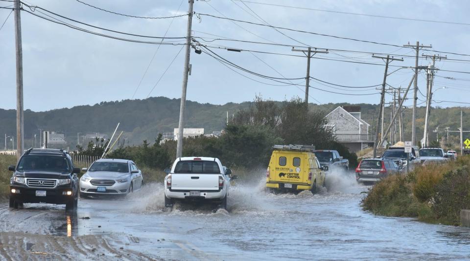 A 2020 Woods Hole Group study said that due to climate change and sea level rise, infrastructure changes will be needed to protect Surf Drive in Falmouth, seen in this file photo. The study found that the road could be abandoned by 2070.