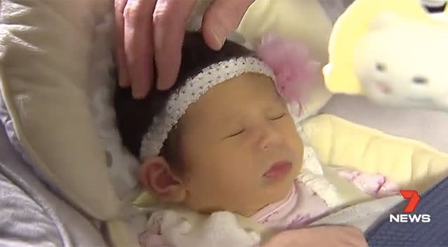 Baby Scarlett was born on the same day as her mum and grandma. Photo: 7 News