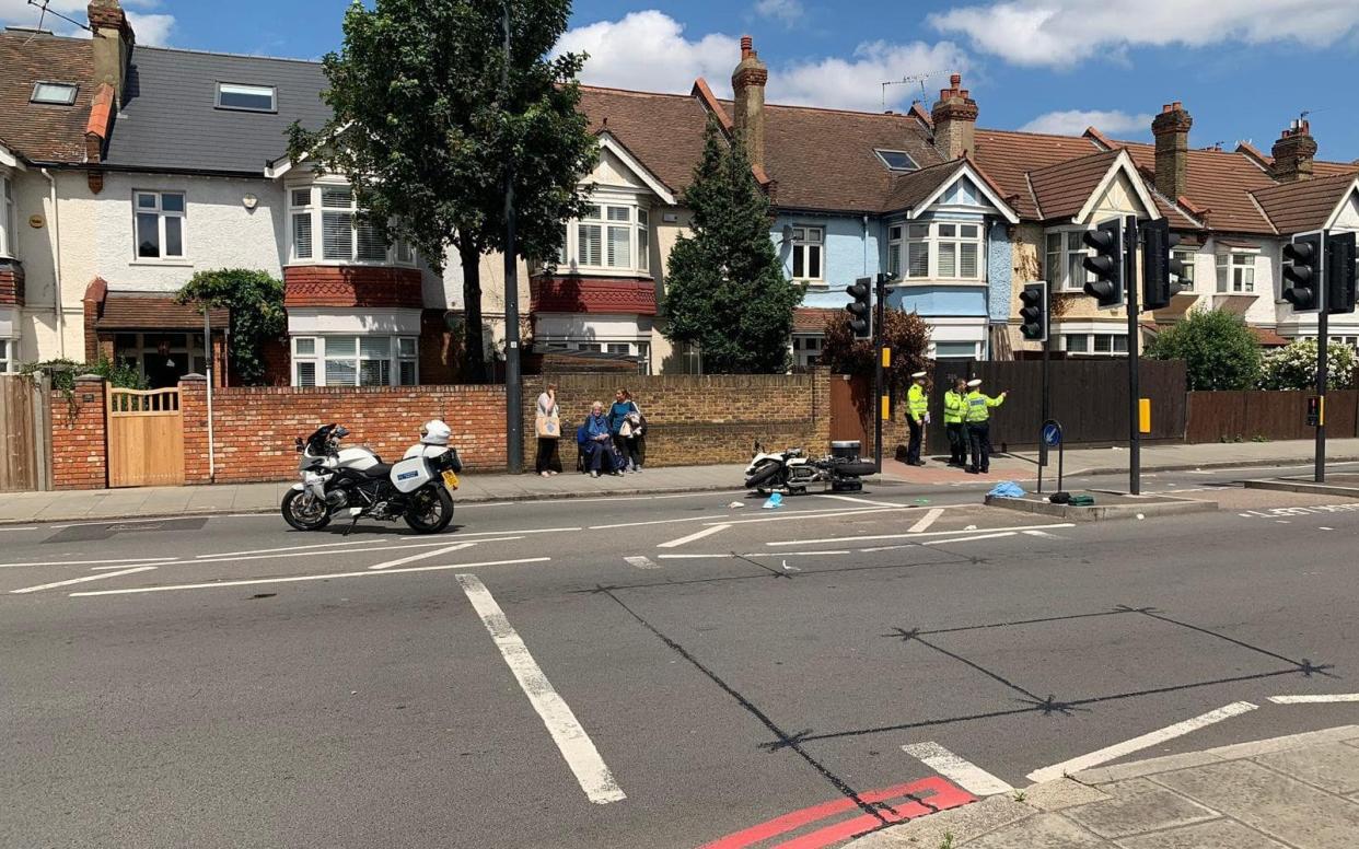 The scene of the crash on Monday in Richmond - Simon Banks - The Sun