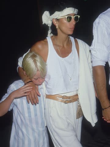 <p>Robert Scott/Fotos International/Getty</p> Cher and her son Elijah Blue Allman, circa 1986.