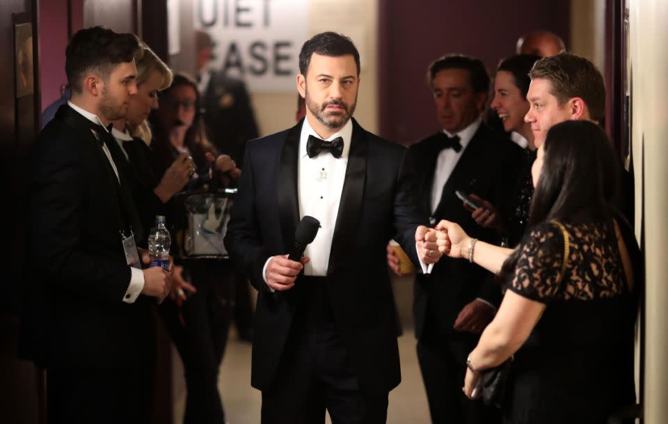 Jimmy Kimmel is once again hosting the Academy Awards. Source: Getty