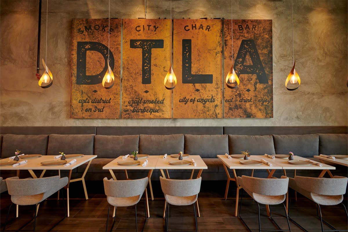 Interior of Smoke City Char Bar, one of the best new restaurants to open in Los Angeles in April 2022