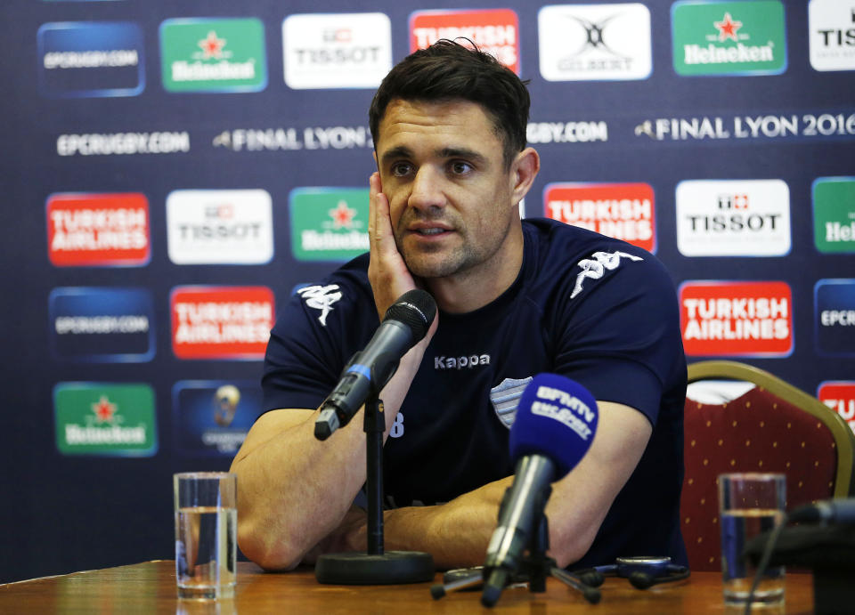Rugby Union - Racing 92 Press Conference - The City Ground, Nottingham - 23/4/16 Racing 92's Dan Carter during the press conference Action Images via Reuters / John Clifton Livepic EDITORIAL USE ONLY.