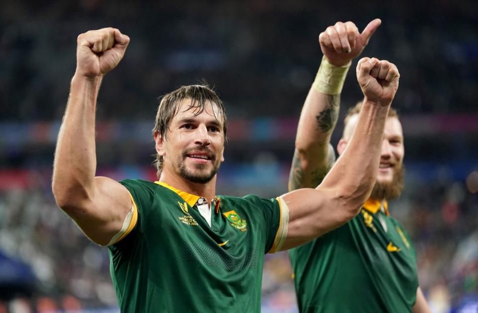 South Africa's Eben Etzebeth celebrates (PA)