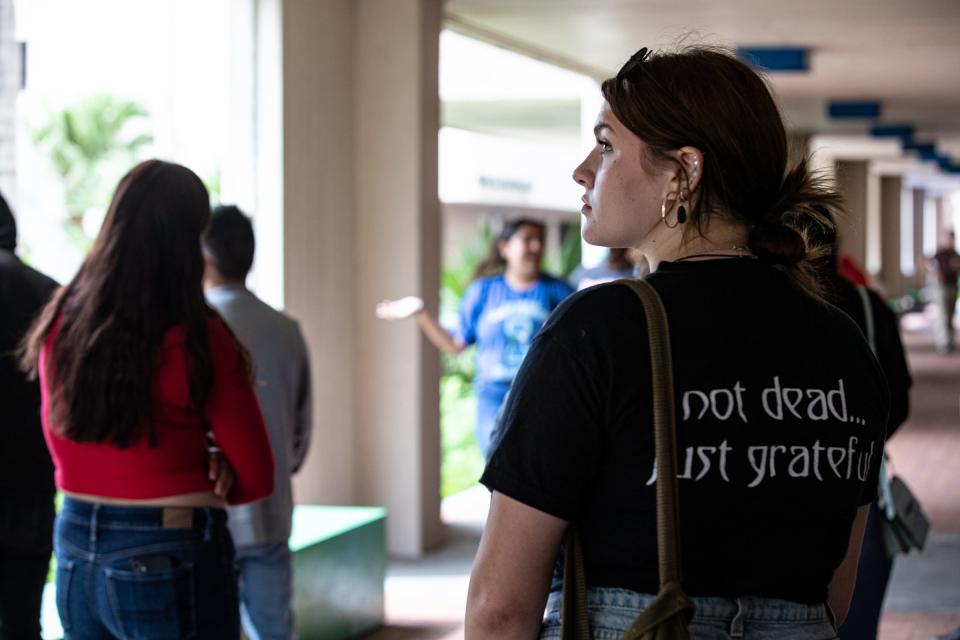 Amber Dye, 18, visits Texas A&M University-Corpus Christi's campus for a tour on Wednesday, June 15, 2022. Dye was among two dozen attendees of a campus tour for individuals in foster care.