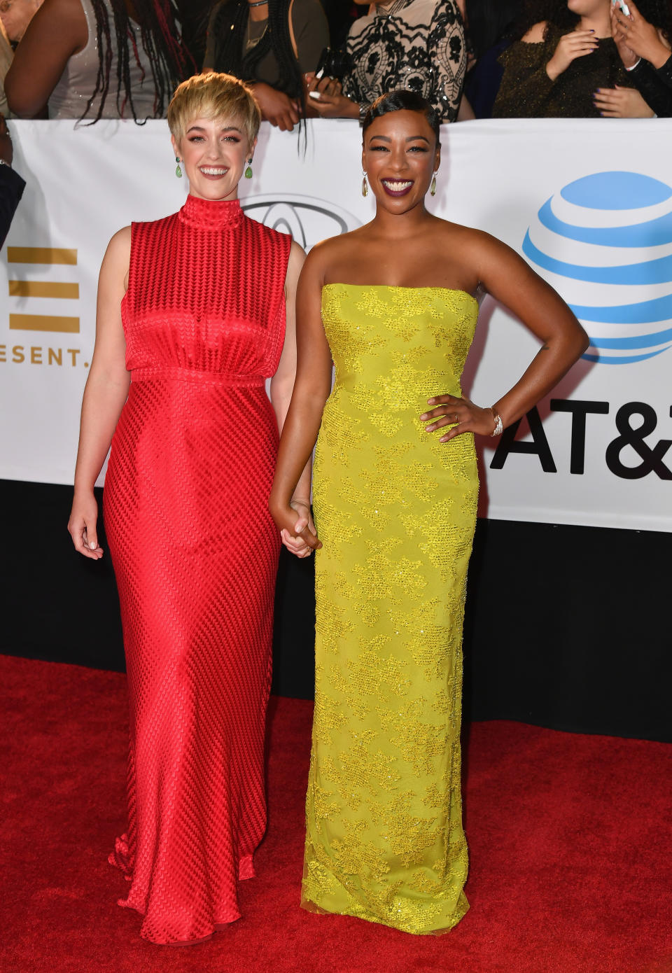 <p>Samira, known for her roles in ‘The Handmaid’s Tale’ and ‘Orange is the New Black’, took her writer wife Lauren to the 49th NAACP Awards in January 2018. <em>[Photo: Getty]</em> </p>