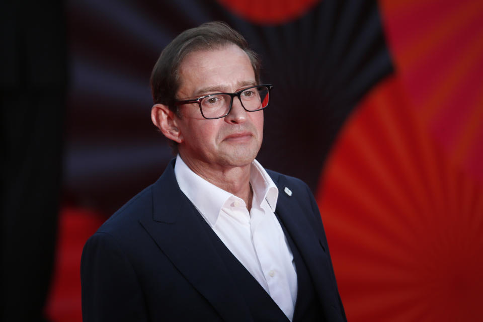 Russian actor Konstantin Khabensky poses during the opening ceremony of the 44th Moscow International Film Festival in Moscow, Russia, Friday, Aug. 26, 2022. (AP Photo)