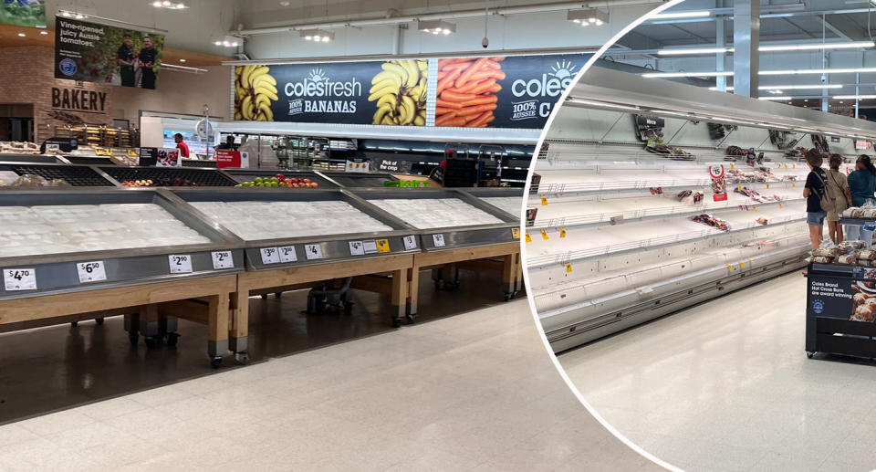 Empty shelves at Coles store Darwin