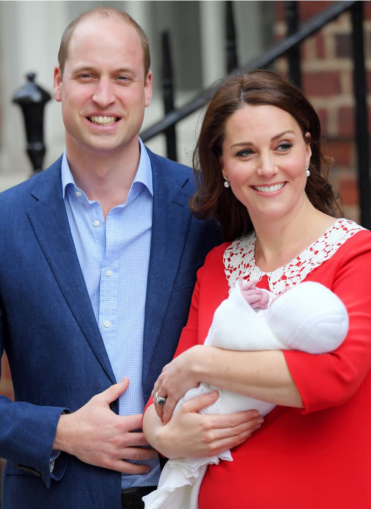 Prince William and Kate Middleton on April 23 with Prince Louis