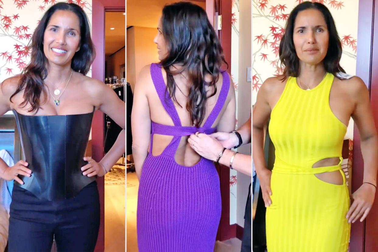 https://www.instagram.com/p/ChYJy3ZjrVa/ padmalakshmi Verified Trying on looks for @bravotopchef season 20 in London!!! ������ Which look is your favorite? Also, if you’re an Academy member, pls remember to vote for Top Chef as we are nominated for 6 Emmys!! And one of them is for me for Best Host(!!) So pls don’t forget to vote!! #behindthescenes #fashion Edited · 20h