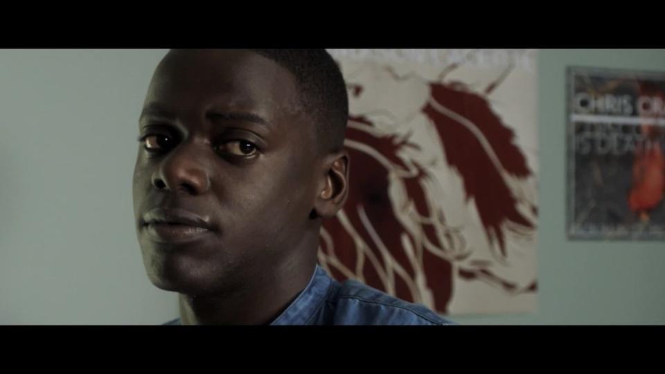 a close up of s daniel kaluuya in a scene from the classic horror movie get out
