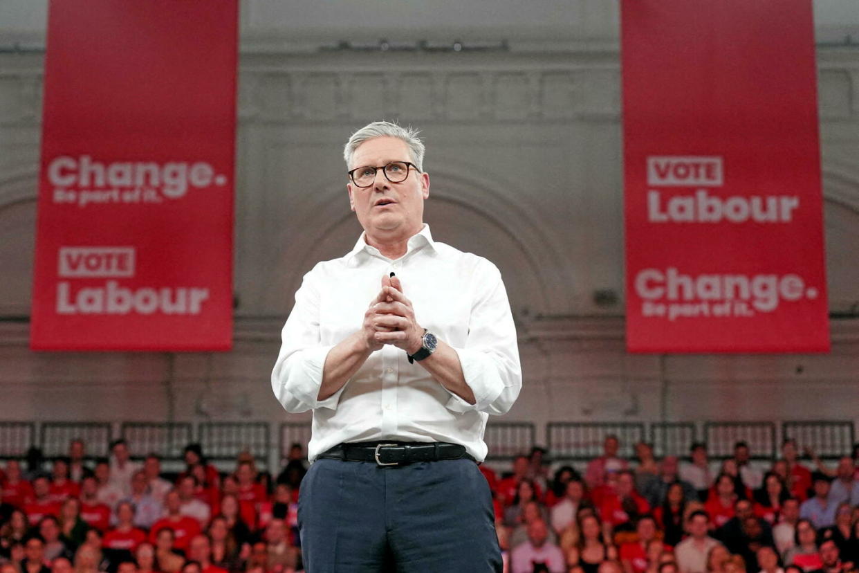 Le chef du Parti travailliste britannique Keir Starmer au Royal Horticultural Halls, dans le centre de Londres, le 29 juin 2024.  - Credit:PA Photos/Abaca