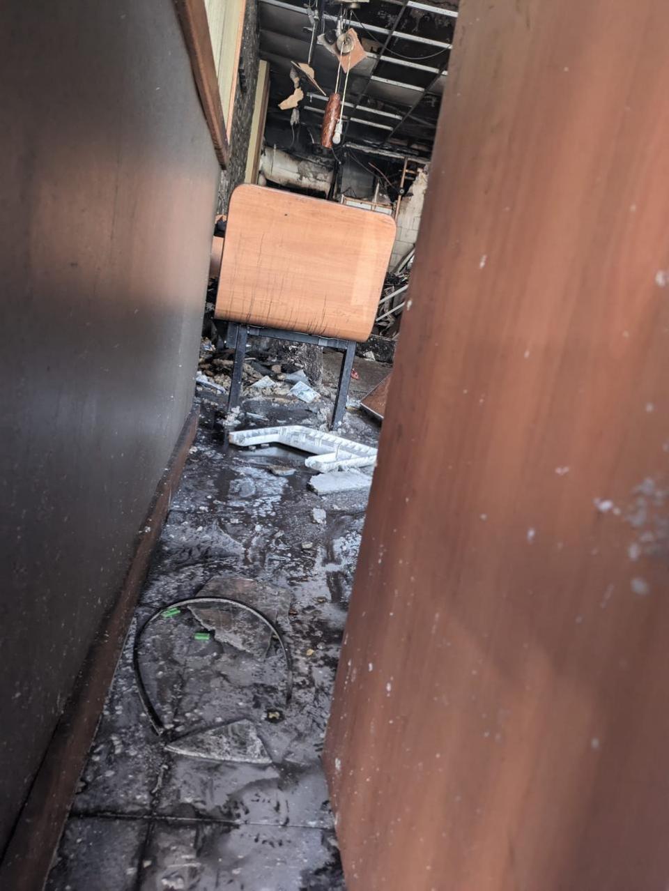 Glasgow Times: The fire left debris everywhere