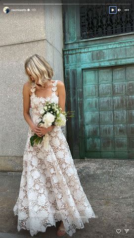 <p>Naomi Watts/Instagram</p> Watts in her wedding dress