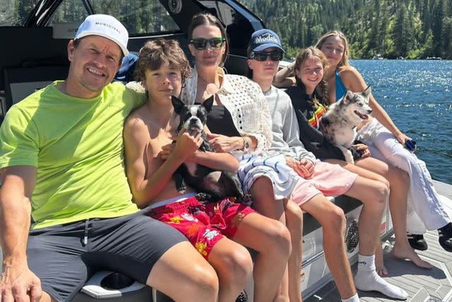 <p>Instagram/byrheawahlberg</p> Mark Wahlberg and Rhea Durham with their kids this summer