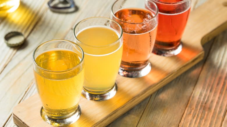 A flight of hard cider