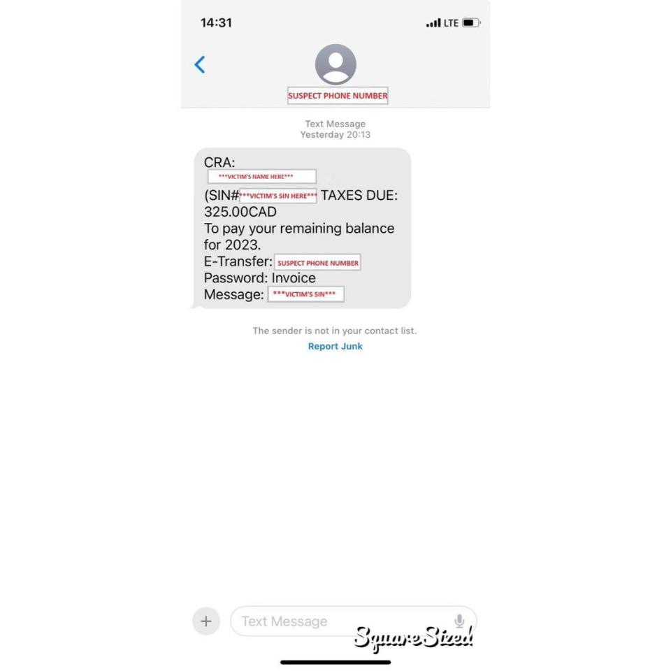 The Canadian Revenue Agency is warning of a new tax scam that residents have been receiving via text message. 