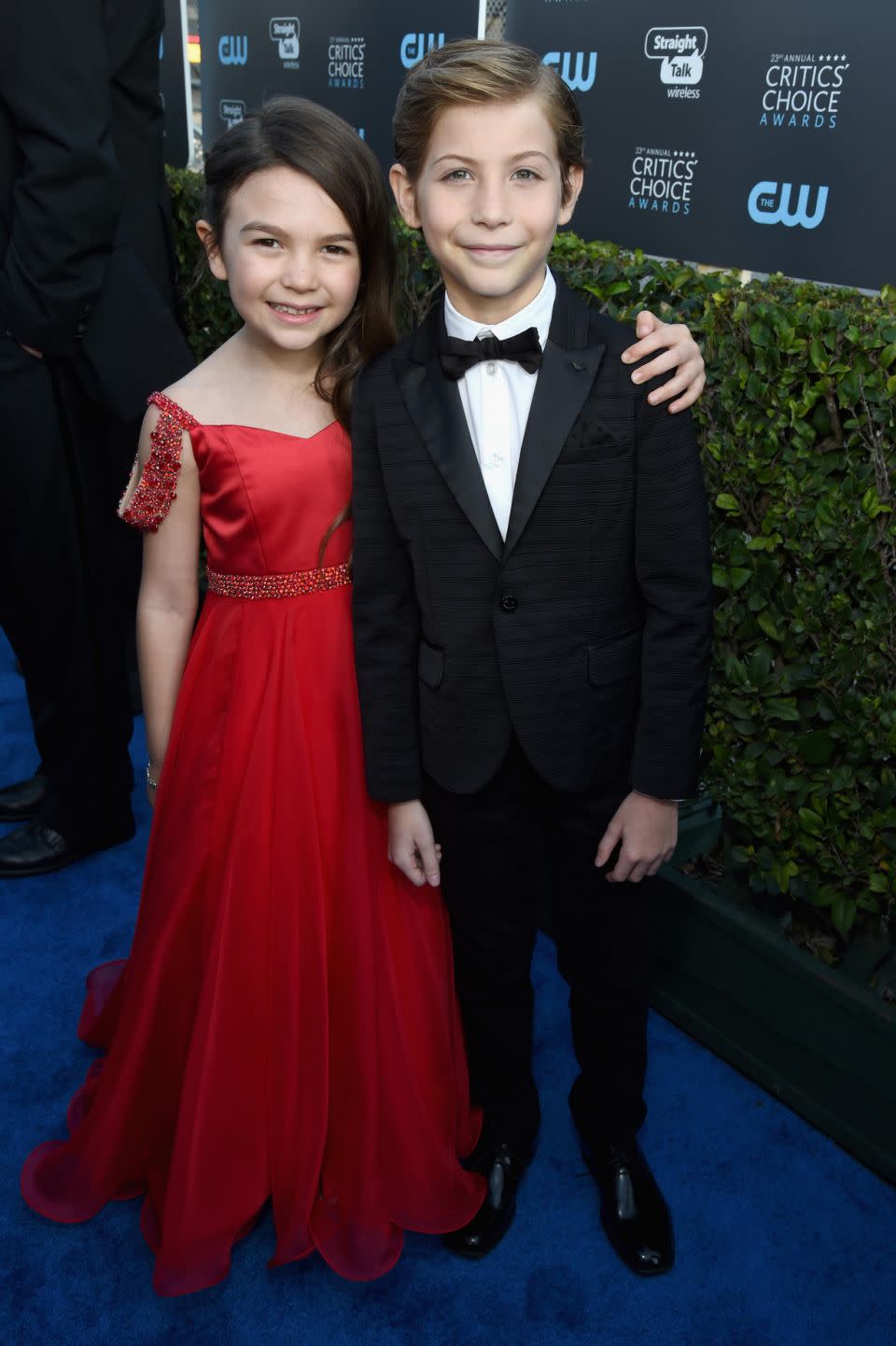 She posed for the cameras with fellow actor Jacob Tremblay, 11, who was nominated for the same award for his role in Wonder. Source: Getty