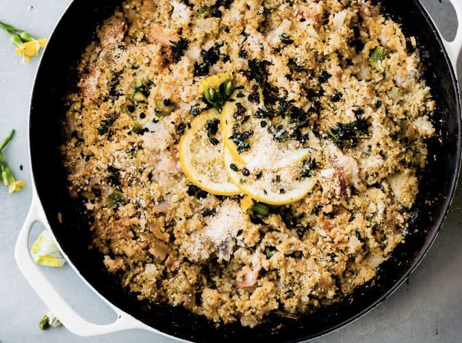 Oven Baked Riced Broccoli Cauliflower Risotto