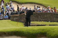 Mito Pereira, of Chile, hits from the fairway on the 12th hole during the final round of the PGA Championship golf tournament at Southern Hills Country Club, Sunday, May 22, 2022, in Tulsa, Okla. (AP Photo/Matt York)