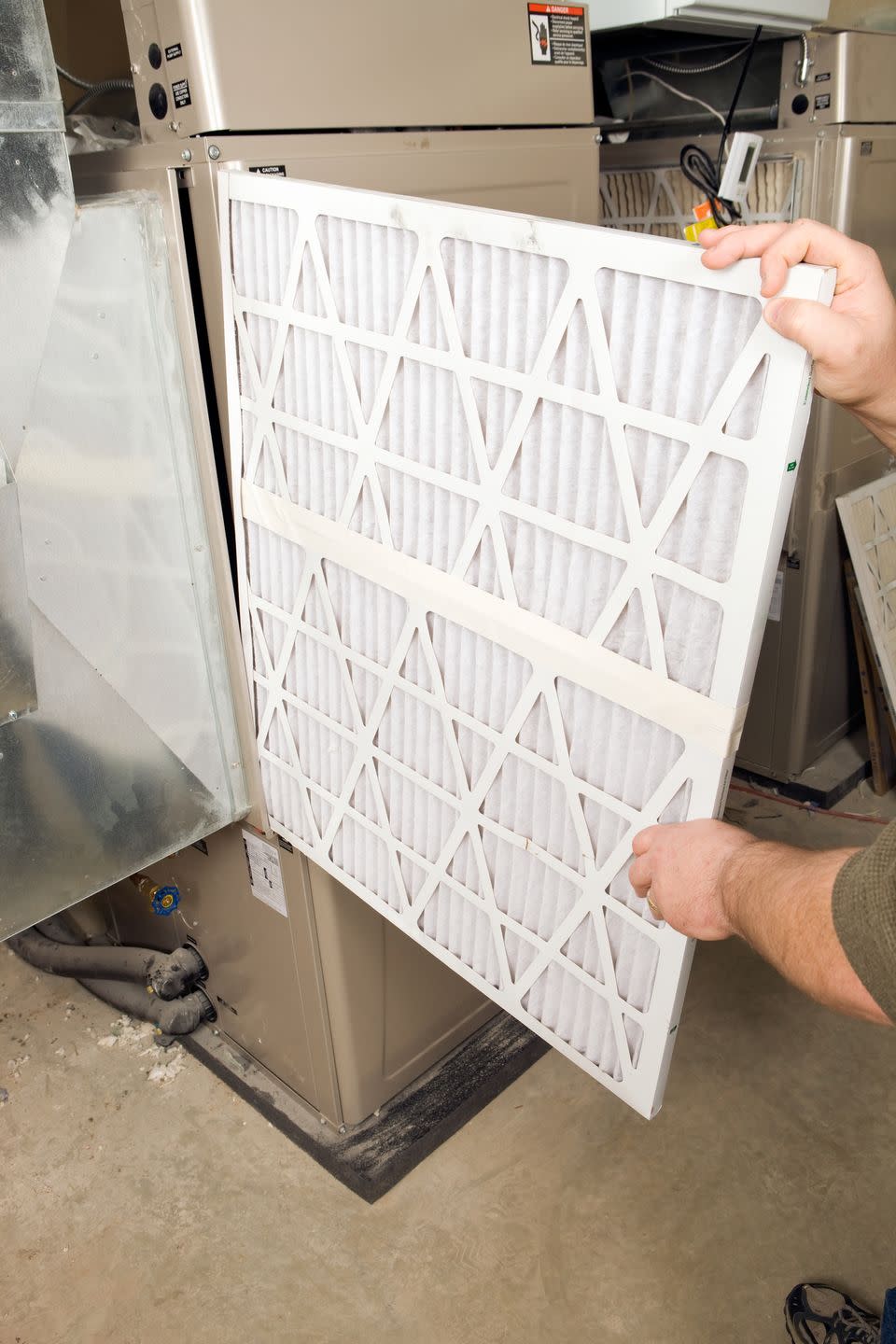 <p>“While replacing the filter, spend a minute or so looking around the furnace to make sure you don't hear any strange noises, see any leaks, or any lights flashing that may indicate a problem,” says Bill Samuel, a general contractor and residential real estate developer with <a href="http://www.blueladderdevelopment.com/" rel="nofollow noopener" target="_blank" data-ylk="slk:Blue Ladder Development;elm:context_link;itc:0" class="link ">Blue Ladder Development</a>. This will help ensure that your unit is operating at top efficiency. If you have humidifier pad installed in your furnace, you’ll want to replace a fresh pad and adjust the knob from off to about 40-50 percent humidity.</p>