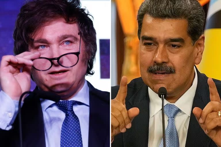 Javier Milei y Nicolás Maduro