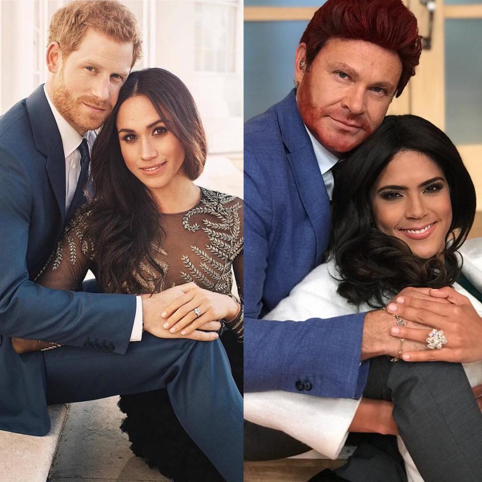 Francisca Lachapel y Alan Tacher parodiaron al Príncipe Harry y Megan Markle/Despierta America/Instagram