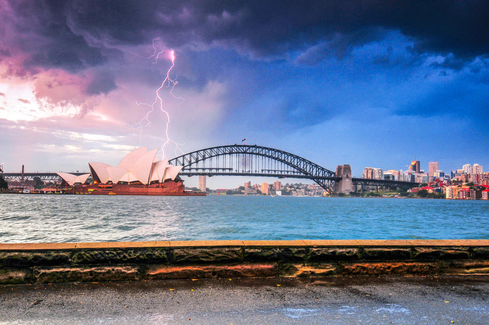 Thunderbolt on the Opera House Sydney Australia. Source: Getty Images