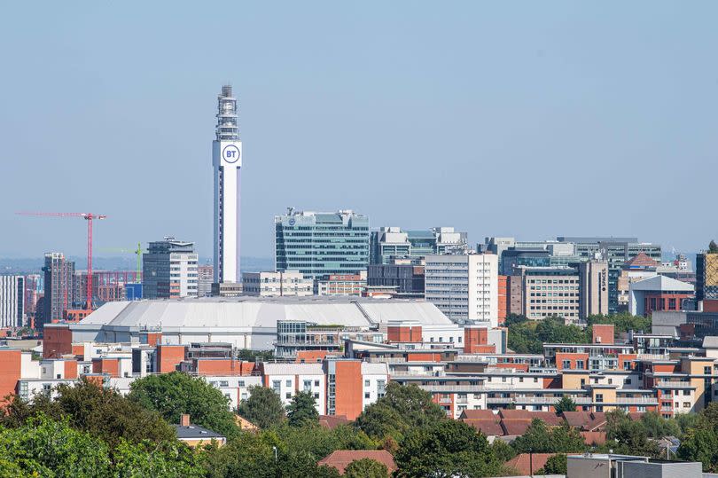 Photo shows the skyline of Birmingham