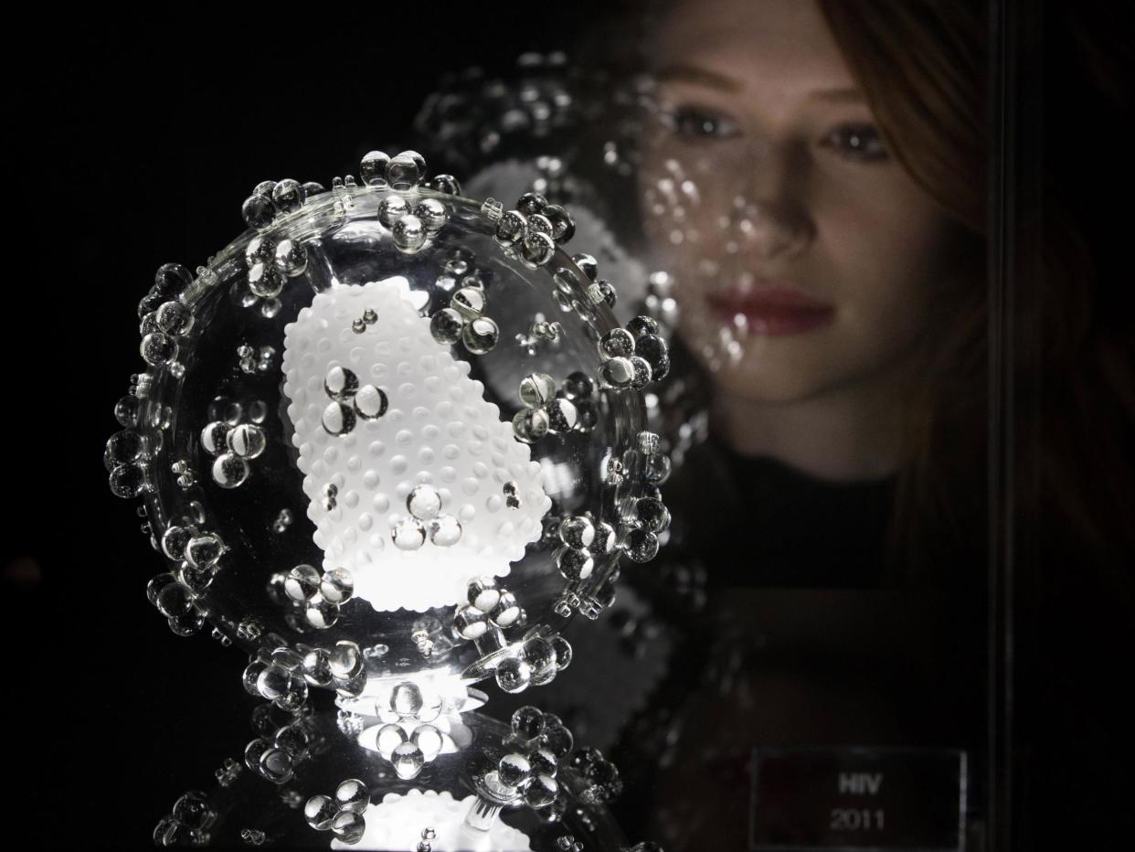 A glass sculpture of the HIV virus created by artist Luke Jerram in consultation with virologists from the University of Bristol: Getty Images