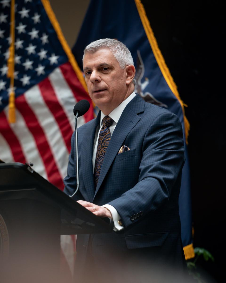 Oneida County Executive Anthony J. Picente delivers the 2023 State of the County Address at Munson in Utica, NY on Wednesday, April 5, 2023.