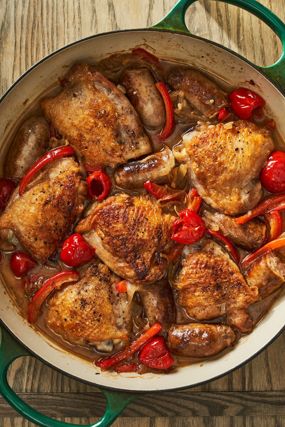 <p>Chicken Scarpariello is easy enough to make on a Tuesday night, but special enough to serve on a Saturday. Serve it alongside some <a href="https://www.delish.com/cooking/recipe-ideas/a22865719/herb-roasted-potatoes-recipe/" rel="nofollow noopener" target="_blank" data-ylk="slk:roasted potatoes;elm:context_link;itc:0;sec:content-canvas" class="link ">roasted potatoes</a> and sit down to your best date night ever.</p><p>Get the recipe from <a href="https://www.delish.com/cooking/recipe-ideas/a37636979/chicken-scarpariello-recipe/" rel="nofollow noopener" target="_blank" data-ylk="slk:Delish;elm:context_link;itc:0;sec:content-canvas" class="link ">Delish</a>.</p>