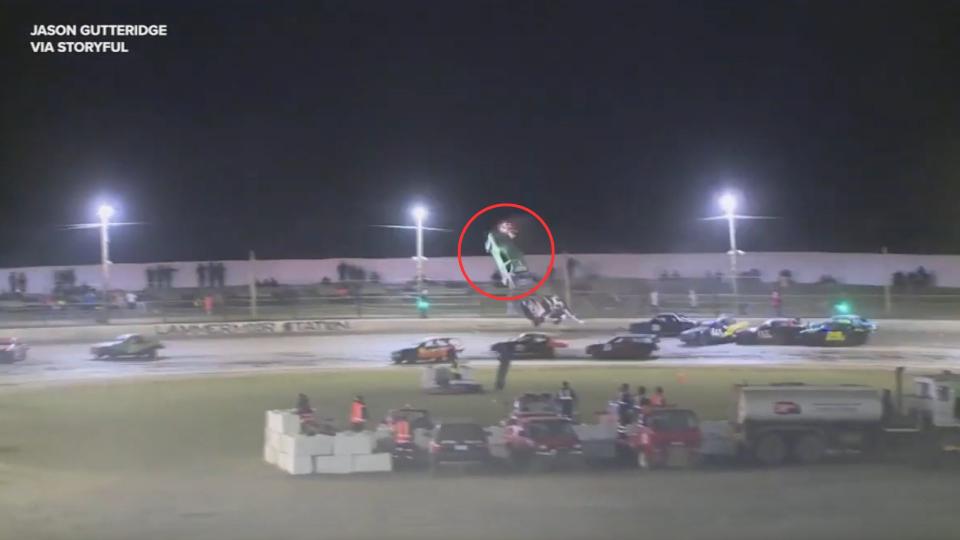 Racecar Jumps Over Safety Fence At New Zealand Track