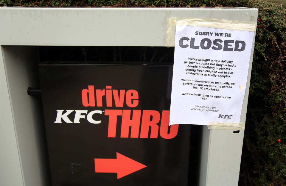 More than half of KFC outlets have been closed (Picture: PA)