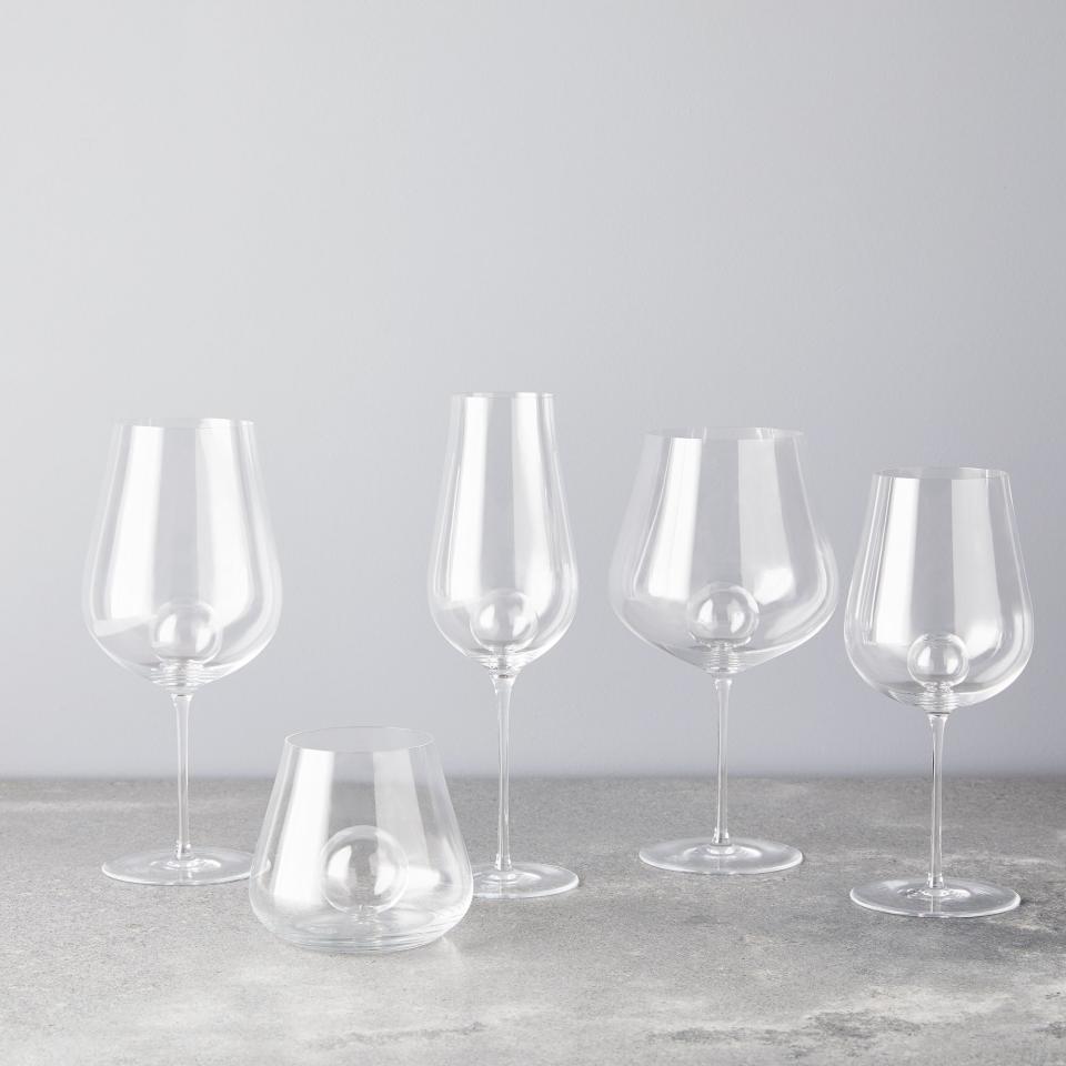 Mouth-Blown Bubble Wine Glasses (Set of 2)