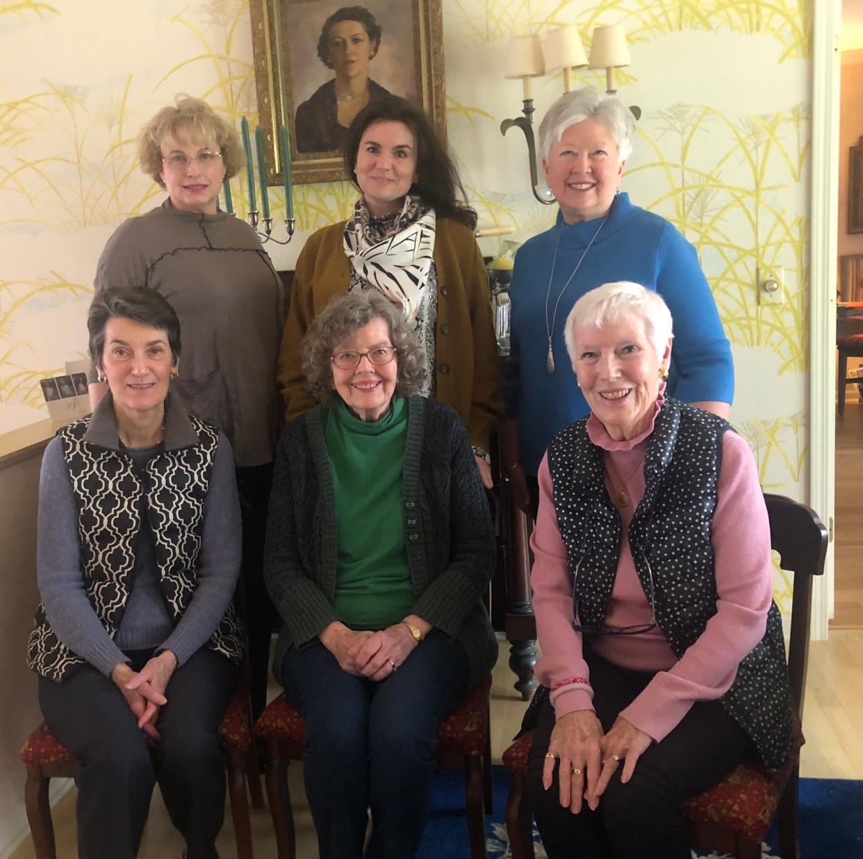 Current members of the Ladies of Notre Dame include, seated, Addie Cashore, left, Elaine Nicgorski and Mary Lou Mullen and, standing, Marcie Benjamin, left, Felicia Caponigri and Barbara Ewing. The group celebrates its 90th anniversary this year.