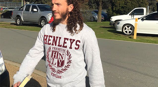 Ahmed Elomar was greeted by no one but media when he walked from Goulburn prison. Photo: AAP