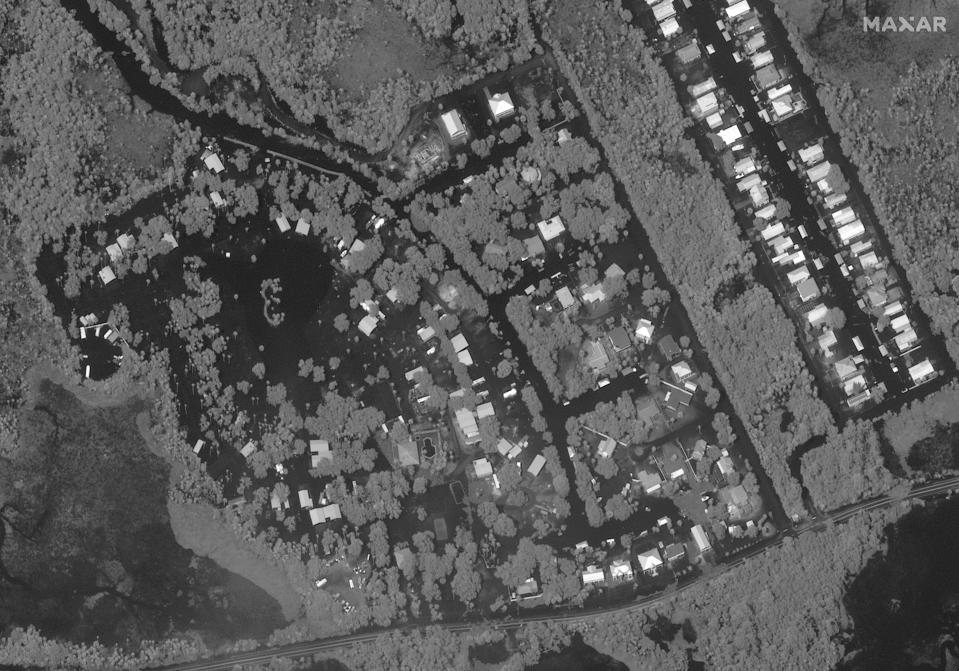 Maxar satellite imagery of Florida's Crystal River taken on Aug. 30, 2023, after the area was hit by Hurricane Idalia. / Credit: Satellite image (c) 2023 Maxar Technologies