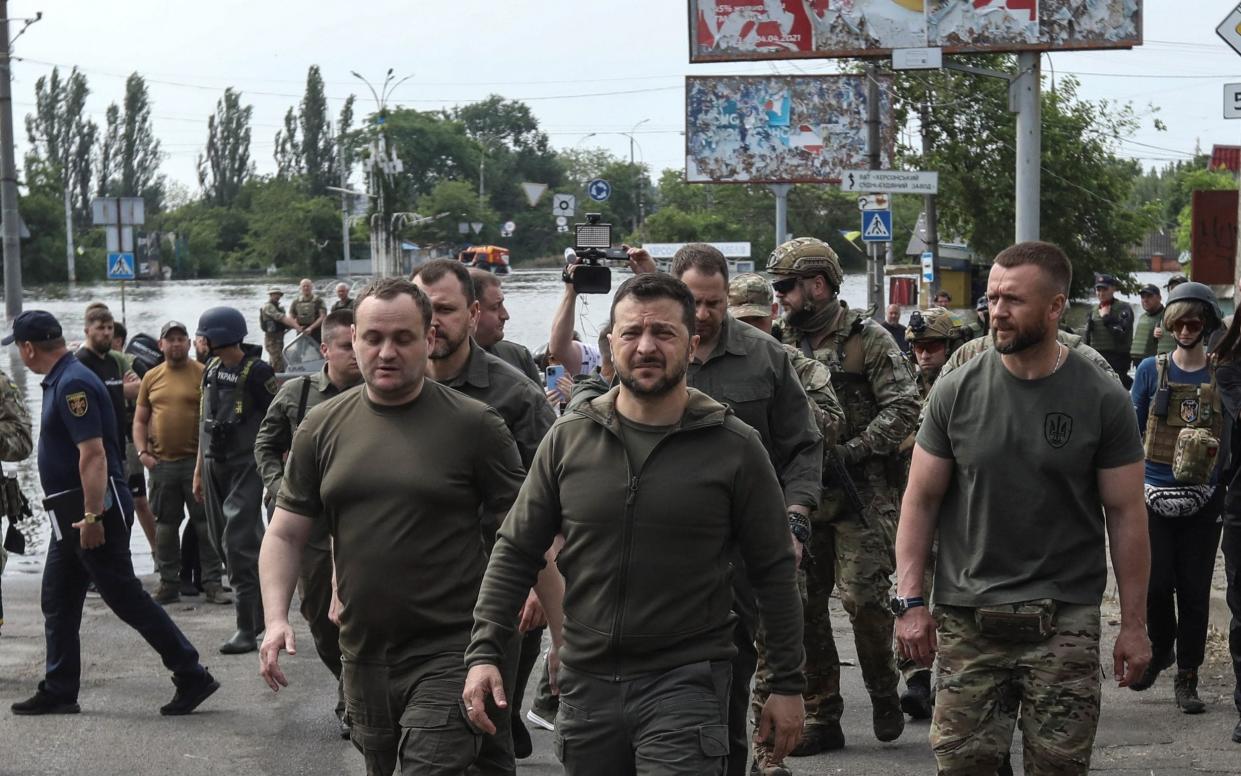 President Volodymyr Zelensky's visit to flooded area around the Kakhovka dam was not announced until after he had left the area - REUTERS