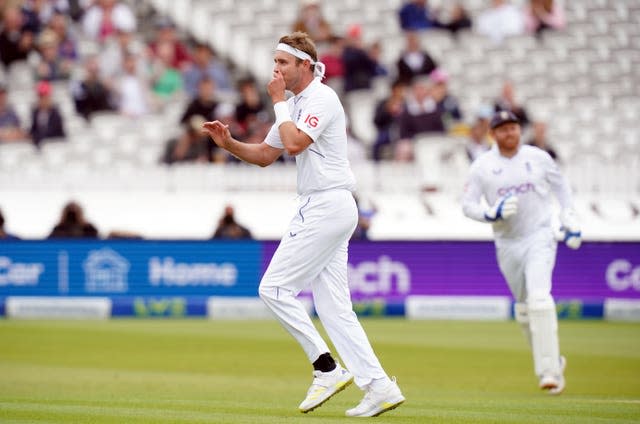 Stuart Broad celebrates