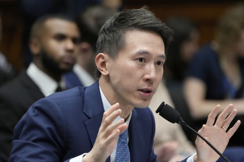 TikTok CEO Shou Zi Chew testifies during a hearing of the House Energy and Commerce Committee, on the platform's consumer privacy and data security practices and impact on children, Thursday, March 23, 2023, on Capitol Hill in Washington. (AP Photo/Jacquelyn Martin)