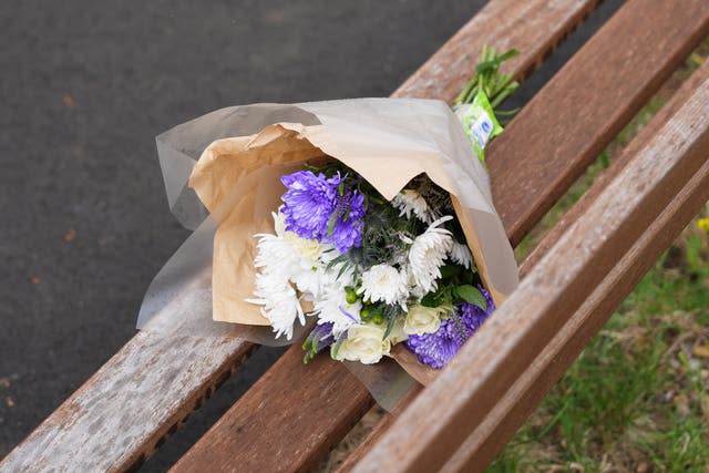 A floral tribute left near to the scene in Plaistow, east London