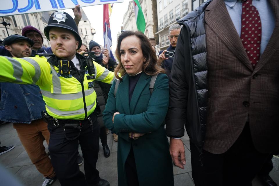 Stella Assange leaving the Royal Courts of Justice (PA)